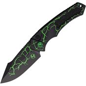 Heretic 048MAGTX Auto Pariah Drop Point Button Lock Knife Green Handles
