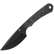 Kansept G006A1 Flank Black Stonewash D2 Drop Point Fixed Blade Knife Shred Carbon Fiber Handles