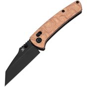 Kansept 1015V2 Main Street Black Stonewash Wharncliffe CrossBar Lock Knife Copper Foil G10 Handles