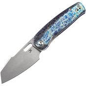 Kansept 2111A3 Orlok Nested Stonewash Sheepsfoot Linerlock Knife Lightning Handles