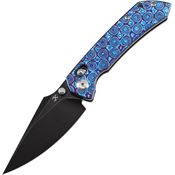 Kansept 1034V6 Fenrir Black Stonewash Wharncliffe CrossBar Lock Knife Timascus Handles