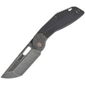 Ketuo M060 Yakuza Black Stonewash Tanto Linerlock Knife Black G10 Handles