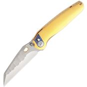 Ketuo M064 Dirty Bird Button Lock Knife Gold Handles