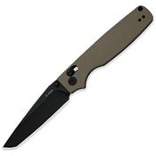 Kizer V36052TA1 Original 2 Black Stonewash Tanto Clutch Lock Knife Green Aluminum Handles