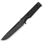 Kizer 1096A1 Camp 180 Black Stonewash Drop Point Fixed Blade Knife Black G10 Handles