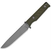 Kizer 1096A2 Camp 180 Stonewash Drop Point Fixed Blade Knife Green G10 Handles