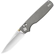 Kizer 36052MA Original 2 Satin Drop Point Clutch Lock Knife Gray Stonewash Titanium Handles