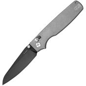 Kizer 36052SA1 Original 2 Black Sheepsfoot Clutch Lock Knife Gray Stonewash Titanium Handles