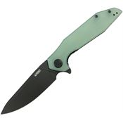 Kubey 117O Nova Blackwash Drop Point Linerlock Knife Jade G10 Handles