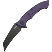 Kubey 212M Anteater Nest Black Stonewash Linerlock Knife Purple G10 Handles