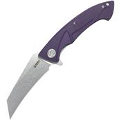 Kubey 212N Anteater Nest Stonewash Linerlock Knife Purple G10 Handles