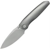 Kubey 379A Pioneer Beabd Blast Framelock Knife Gray Titanium Handles