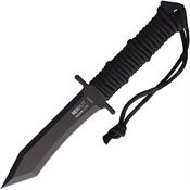 NexKut SG001 Shadow Guard Black Fixed Blade Knife Black Wrapped Handles
