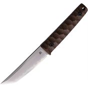 North Mountain Blade 2416MCT Chop Mini Tanto Fixed Blade Knife Brown Micarta Handles