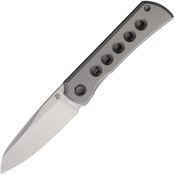 North Mountain Blade 2526HL Moon Brushed Sheepsfoot Framelock Knife Machine Hole Titanium Handles