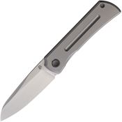 North Mountain Blade 2526ST Moon Brushed Sheepsfoot Framelock Knife Gray Titanium Handles