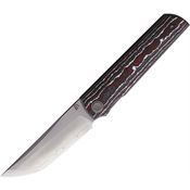 North Mountain Blade 2412RDWH Chop 4 Tanto Linerlock Knife Red/White Carbon Fiber Handles