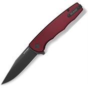 Ocaso 29RDB Strategy Black D2 Clip Point Linerlock Knife Red Aluminum Handles