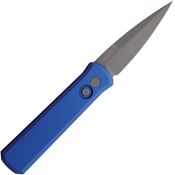Pro Tech 720BLUELH Auto Left Hand Godson Bead Blast Spear Point Button Lock Knife Blue Handles