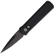 Pro Tech 721DLCW Auto Godson Black Button Lock Knife Black Handles
