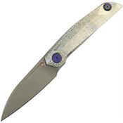 Reate 211 VK Anub Gray Stonewash Framelock Knife Crystal Titanium Handles