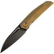 Reate 213 VK Anub Black Framelock Knife Bronze Stonewash Titanium Handles