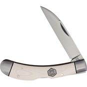 Rough Rider 2712 Lockback Knife White Micarta Handles