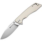 SenCut 250552 Stratex Satin Drop Point Linerlock Knife Ivory G10 Handles
