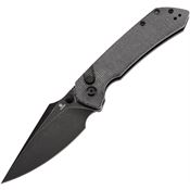 Tenable 1034F6 Fenrir Black Stonewash Harpoon Button Lock Knife Black Micarta Handles