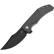 Tenable B1089A4 Orion Black Stonewash Clip Point Linerlock Knife Black Micarta Handles