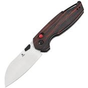 Tenable 1022V8 Model 6 Stonewash Sheepsfoot CrossBar Lock Knife Black/Red G10 Handles