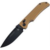 Tenable B1095V5 Eaglestrike Black Stonewash Spear Point CrossBar Lock Knife Bronze Aluminum Handles
