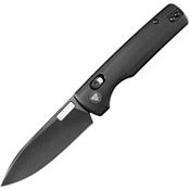 Trivisa TY29BM14 Sabretooth Black Stonewash Drop Point CrossBar Lock Knife Black Micarta Handles