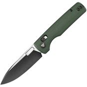 Trivisa TY29GM14 Sabretooth Two-Tone Drop Point CrossBar Lock Knife Green Micarta Handles