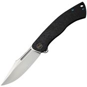 WE 240031 Essential Knight Sand Blast Clip Point Framelock Knife Black Titanium Handles