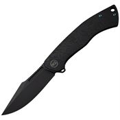 WE 240032 Essential Knight Black Stonewash Framelock Knife Black Titanium Handles