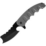 Falcon KS1680GY Black Linerlock Knife Gray Handles