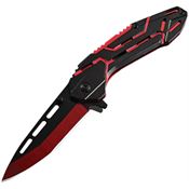 ElitEdge 10A129RD Tow-Tone Tanto Linerlock Knife A/O Red Aluminum Handles