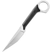 ElitEdge 20691SL Satin Fixed Blade Knife Black Handles