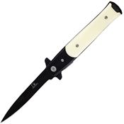 Falcon KS1107IV Black Linerlock Knife A/O Faux Ivory Handles