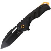 Falcon KS3331BK Black tanto Framelock Knife A/O Black Handles