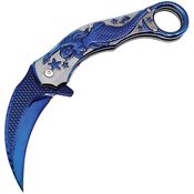 ElitEdge 10A120BL Mermaid Karambit Linerlock Knife Blue Handles