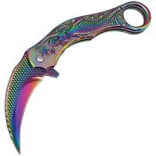 ElitEdge 10A120RB Mermaid Karambit Linerlock Knife Spectrum Handles