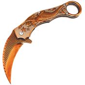 ElitEdge 10A120RG Mermaid Karambit Rose Gold Linerlock Knife Rose Gold Handles