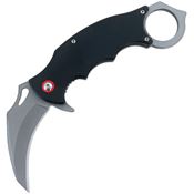 ElitEdge 10B020BKG10 Gray Karambit Linerlock Knife Black G10 Handles