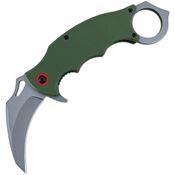 ElitEdge 10B020G10 Karambit Linerlock Knife OD Green Handles