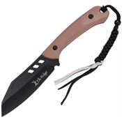 Elk Ridge FIX121BN Black Fixed Blade Knife Brown Nylon Handles