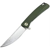 ElitEdge 10B013GN Stonewash Tool Linerlock Knife Green Micarta Handles