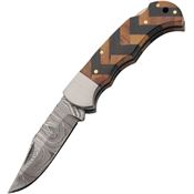 Damascus 1416BK Forge Lockback Knife Black