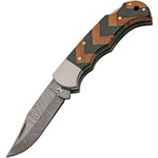 Damascus 1416GN Forge Lockback Knife Green